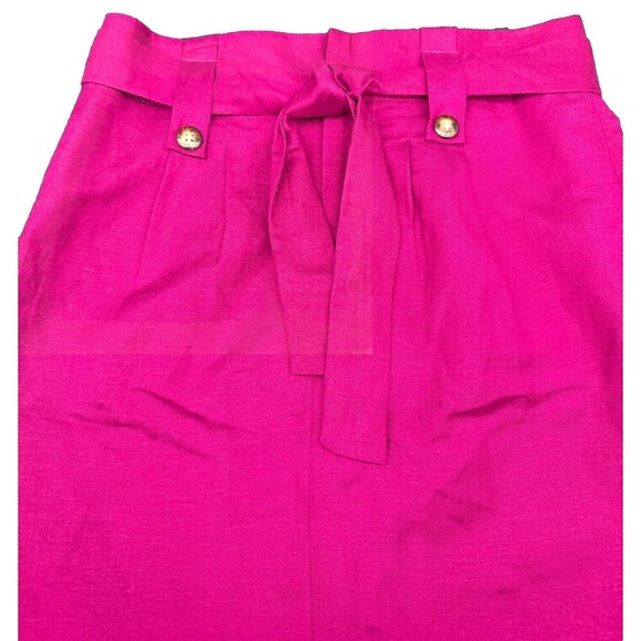 Banana Republic Women’s PINK Lined Linen Short Belted Waist Skirt Size 2 NWT - Picture 2 of 8